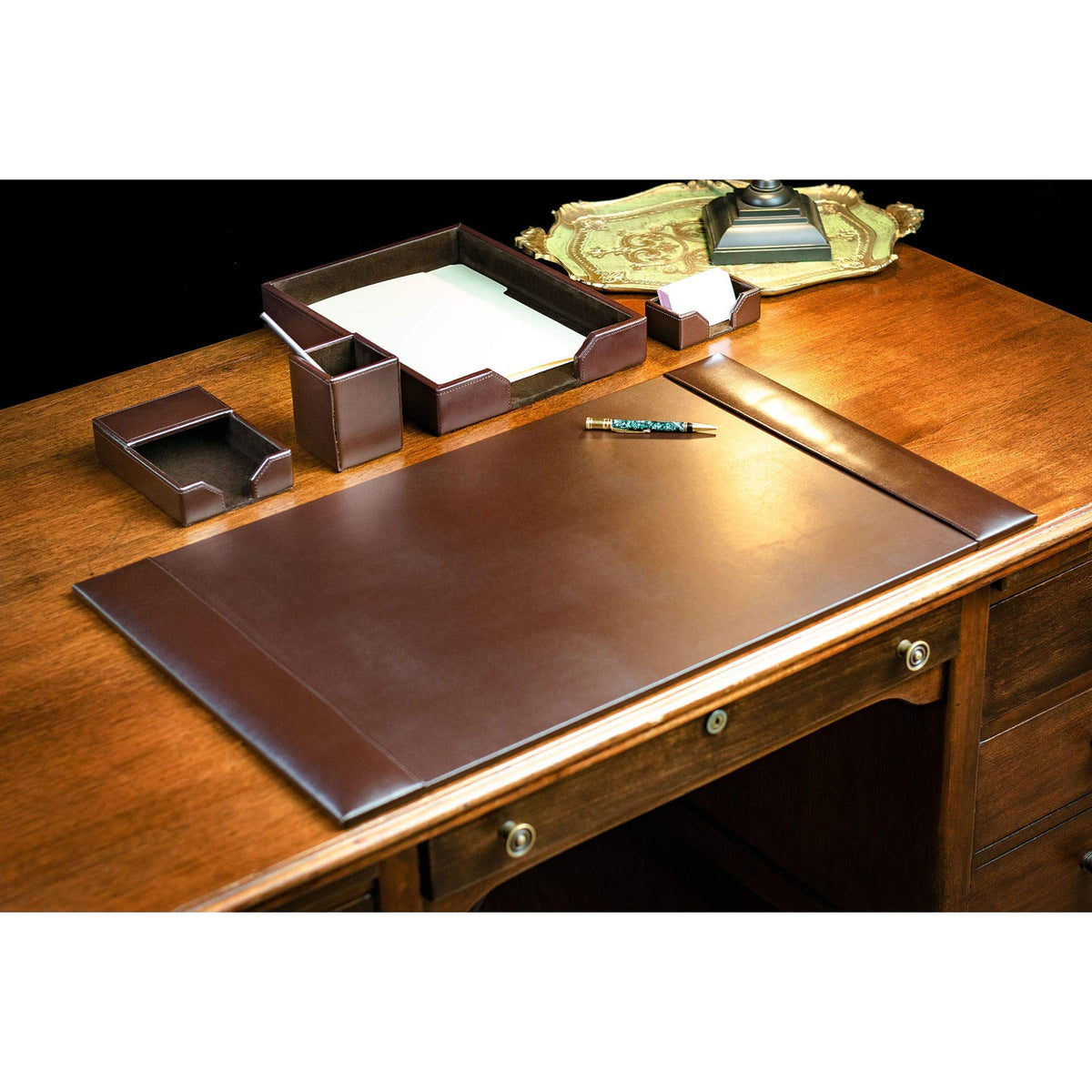 Bonded Leather Desk Set 5 Piece I22785