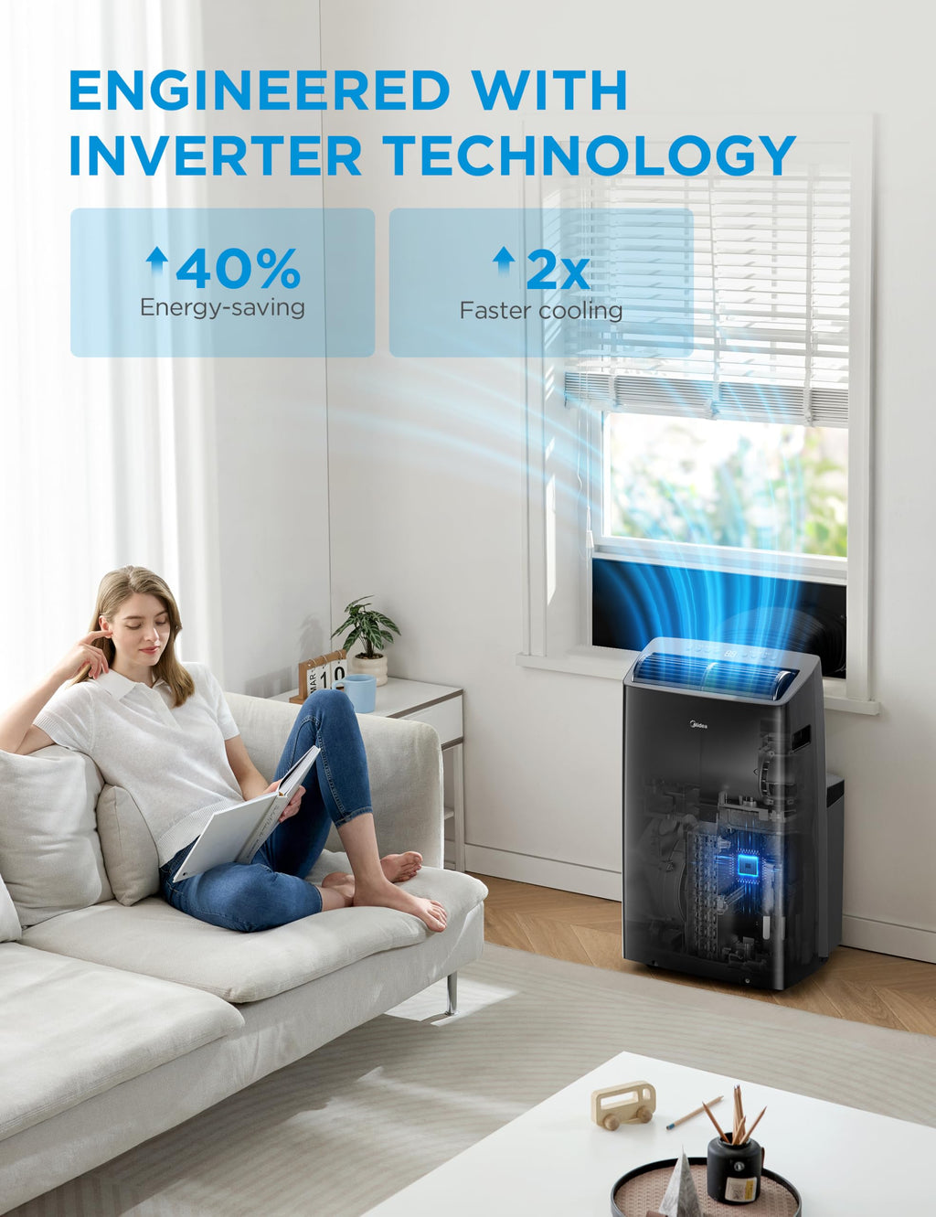 14,000 BTU Portable Air Conditioner with Heat B902364