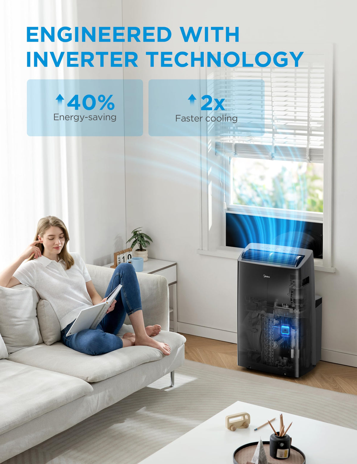 14,000 BTU Portable Air Conditioner with Heat B902364