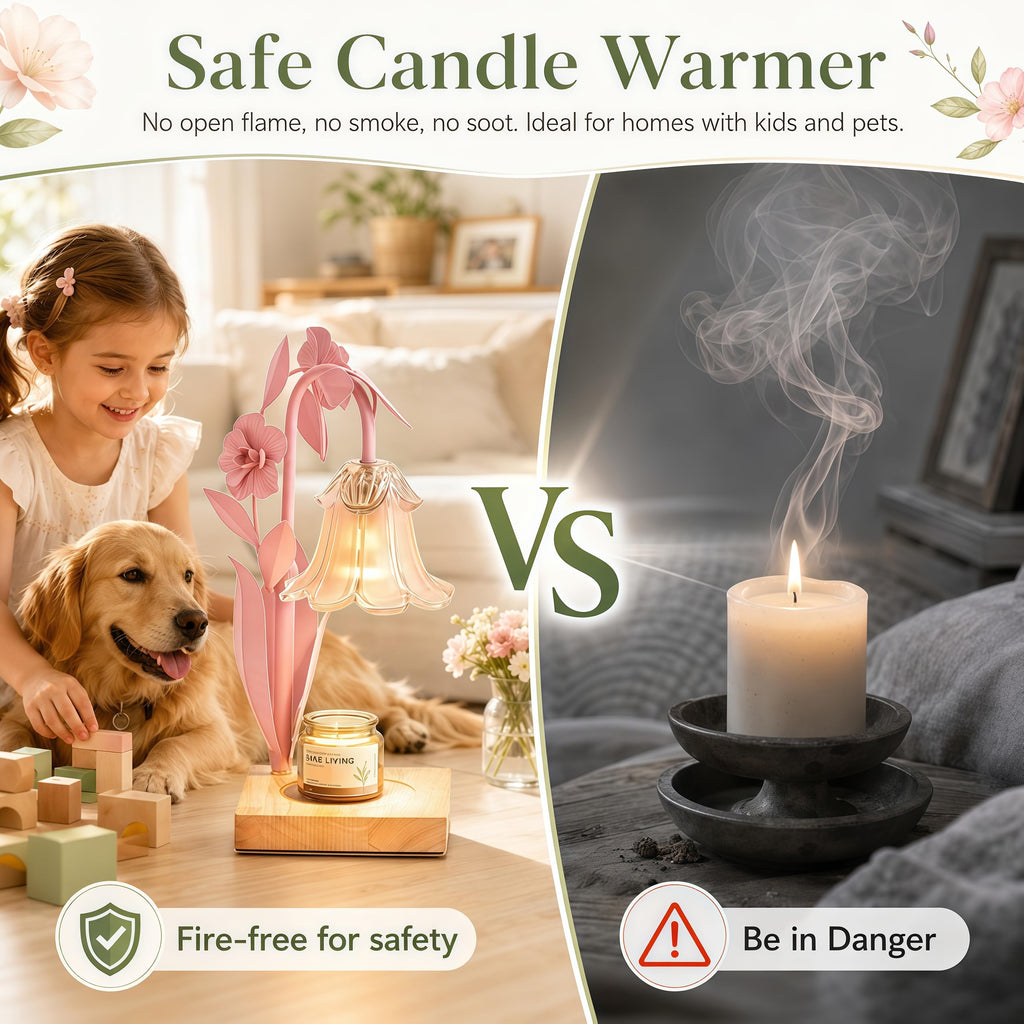 Pink Dimmable Candle Warmer Lamp with Timer H230