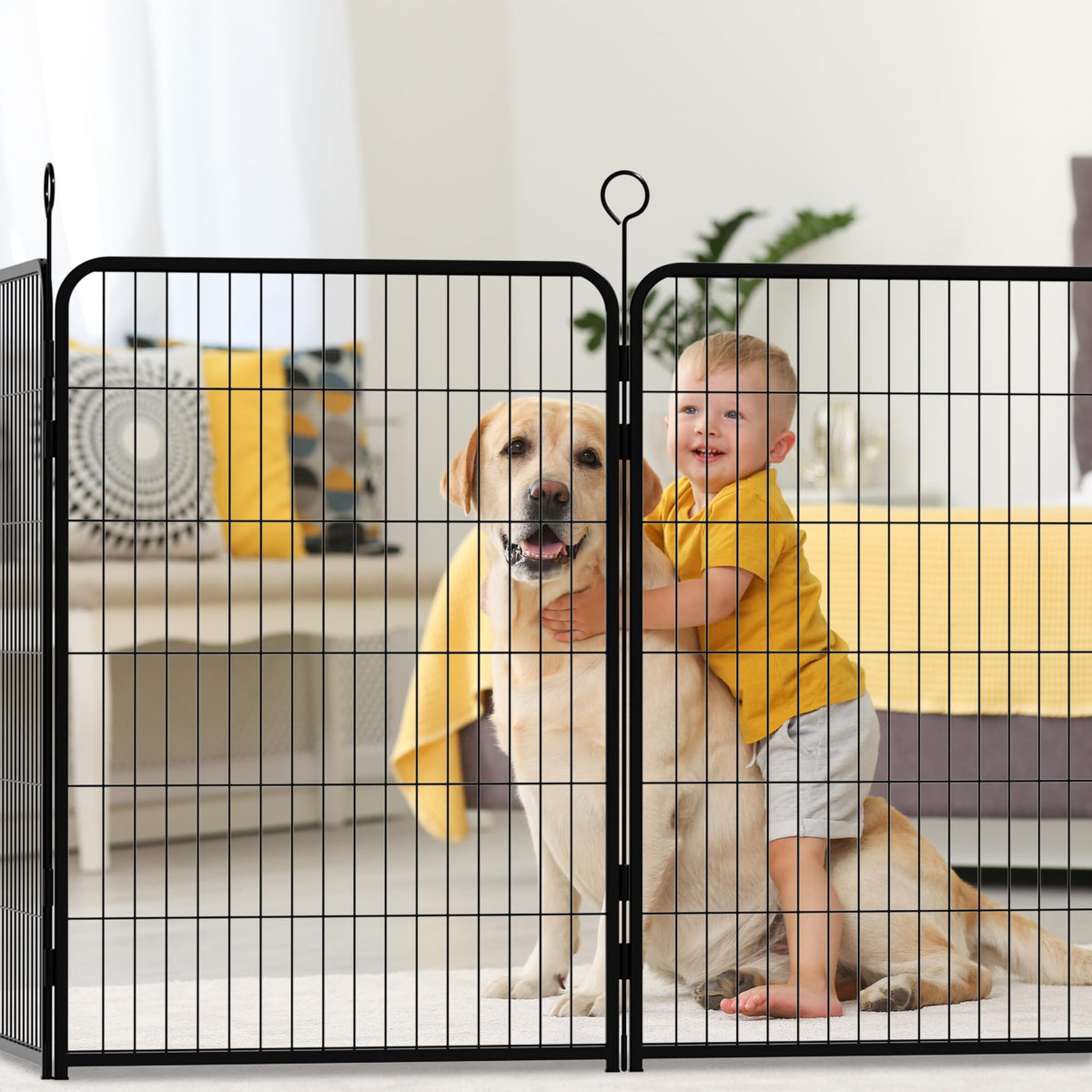 Heavy-Duty Iron Exercise-Pen System Portable Yard Camping Kennel Alternative J78590