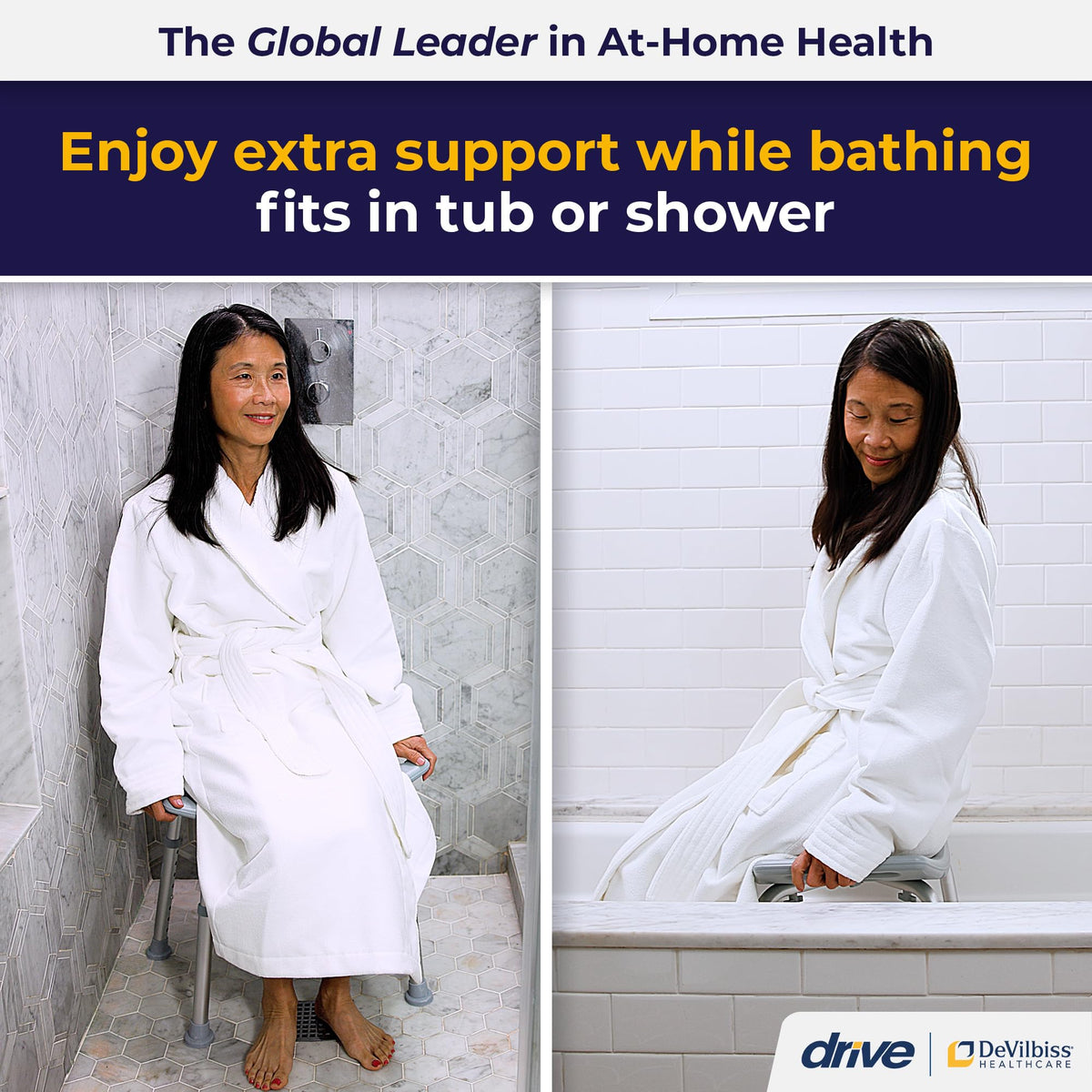 Adjustable Non-Slip Aluminum Shower and Bath Chair D502693