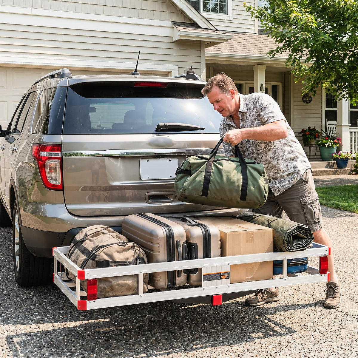 Aluminum Hitch Mount Cargo Carrier with 500LBS Capacity V11044