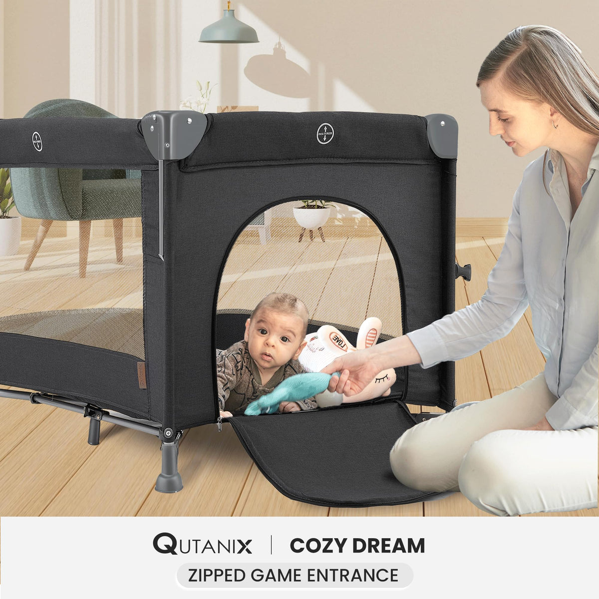2-in-1 Pack and Play with Mattress, Bassinet and Playpen R41179
