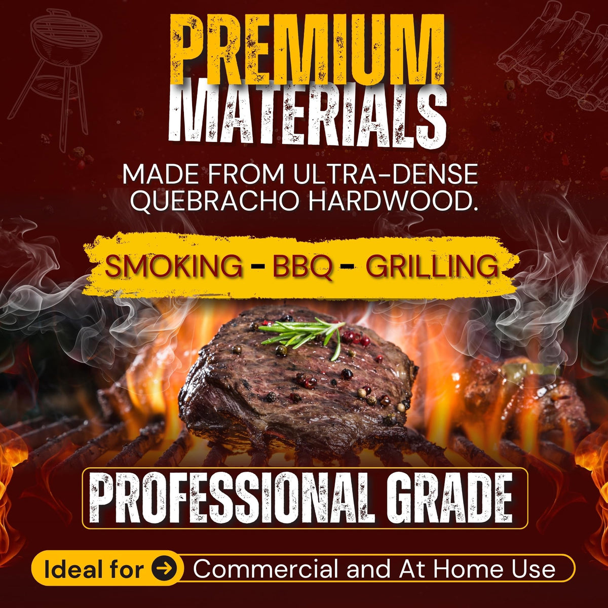 Extra Large Lump Charcoal White Quebracho Wood 33lb T82654