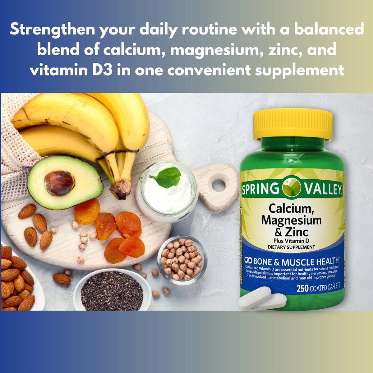 Calcium Magnesium Zinc with D3 Caplets 250ct R223300