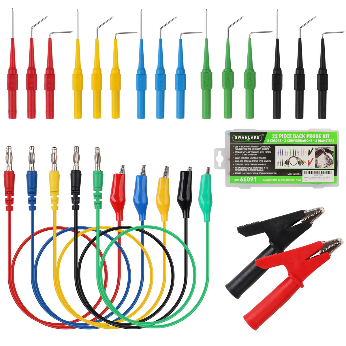 22-Piece Back Probe Kit with Test Leads and Alligator Clips H940