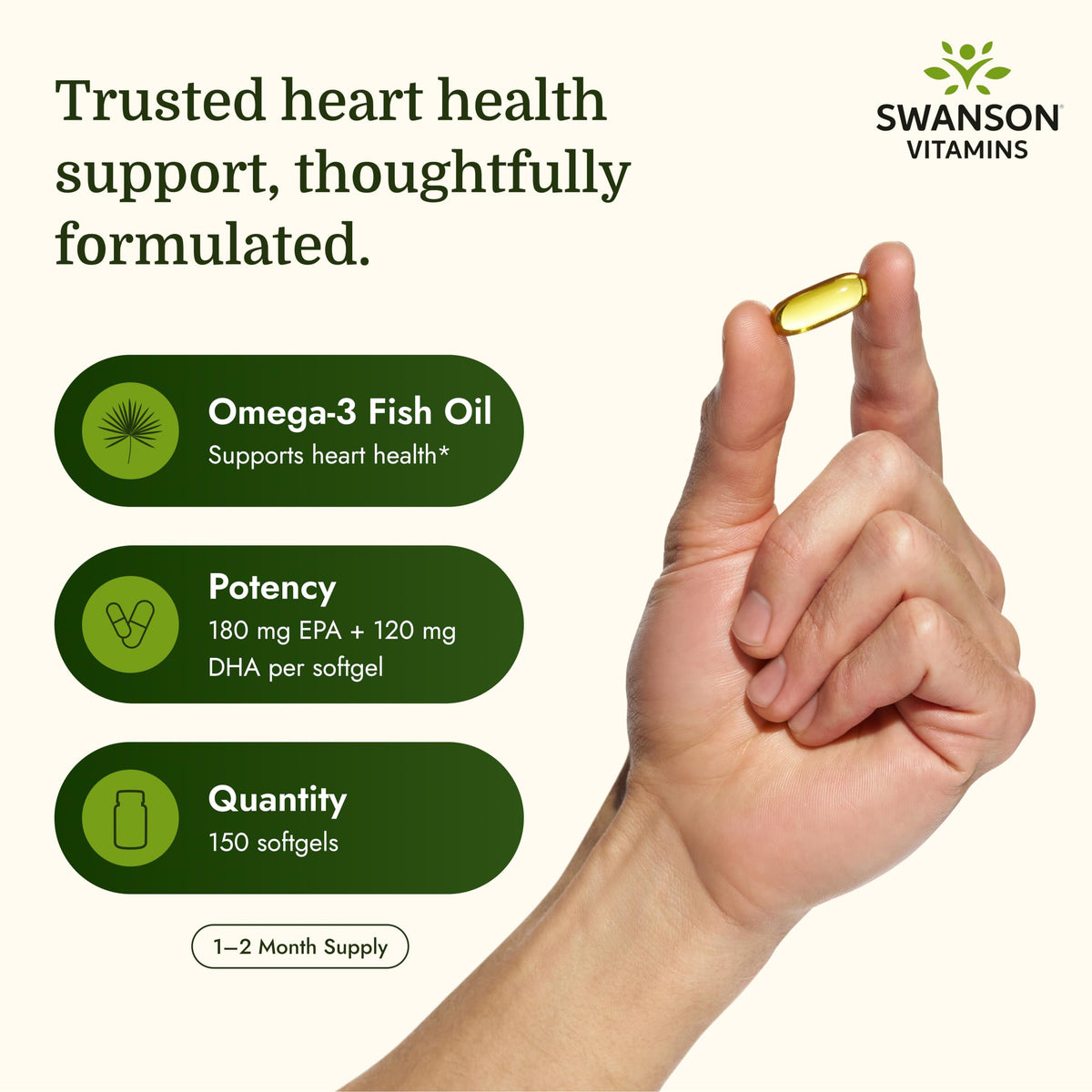 Omega-3 Fish Oil 150 Softgels Lemon H316295