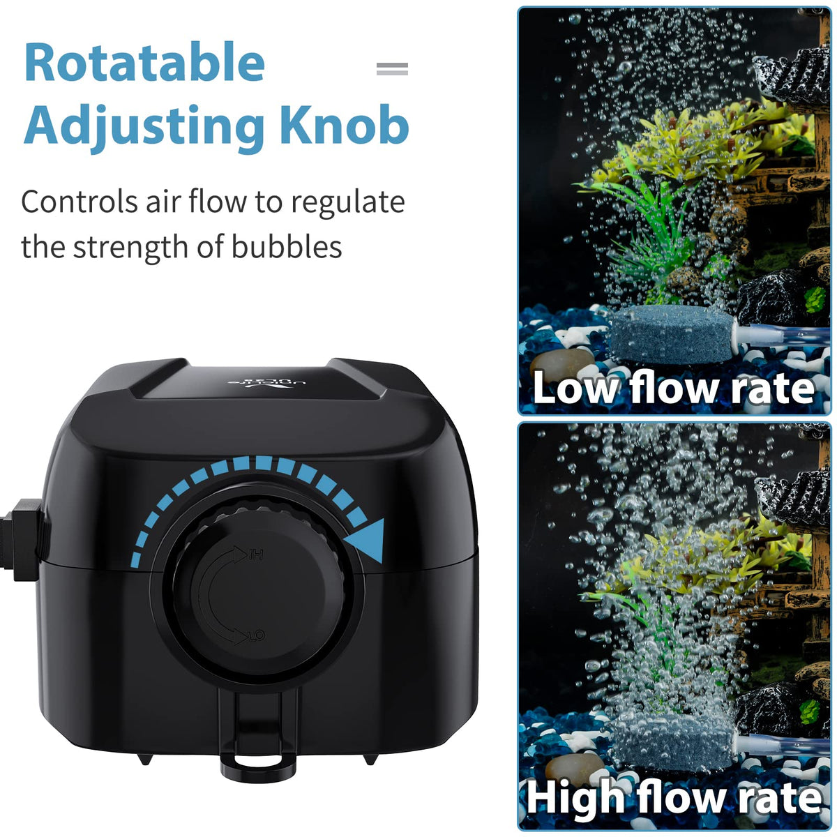 Aquarium Air Pump Dual Outlet Fish Tank Aerator U923727