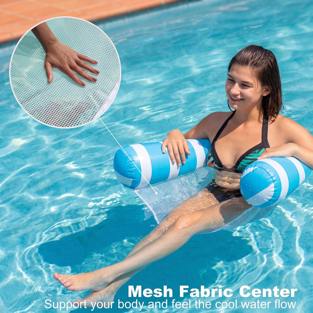 Inflatable Pool Floats Adult Size Water Hammock 4-in-1 Pool Lounge Chairs H99225