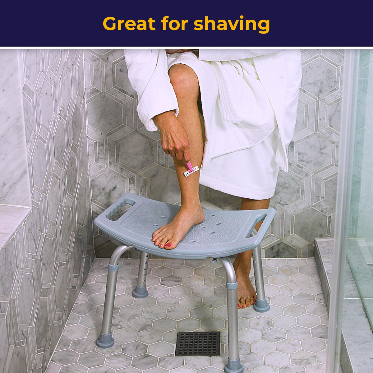 Adjustable Non-Slip Aluminum Shower and Bath Chair D502693