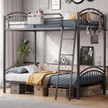 Twin Over Twin Metal Bunk Bed with Ladder C2360