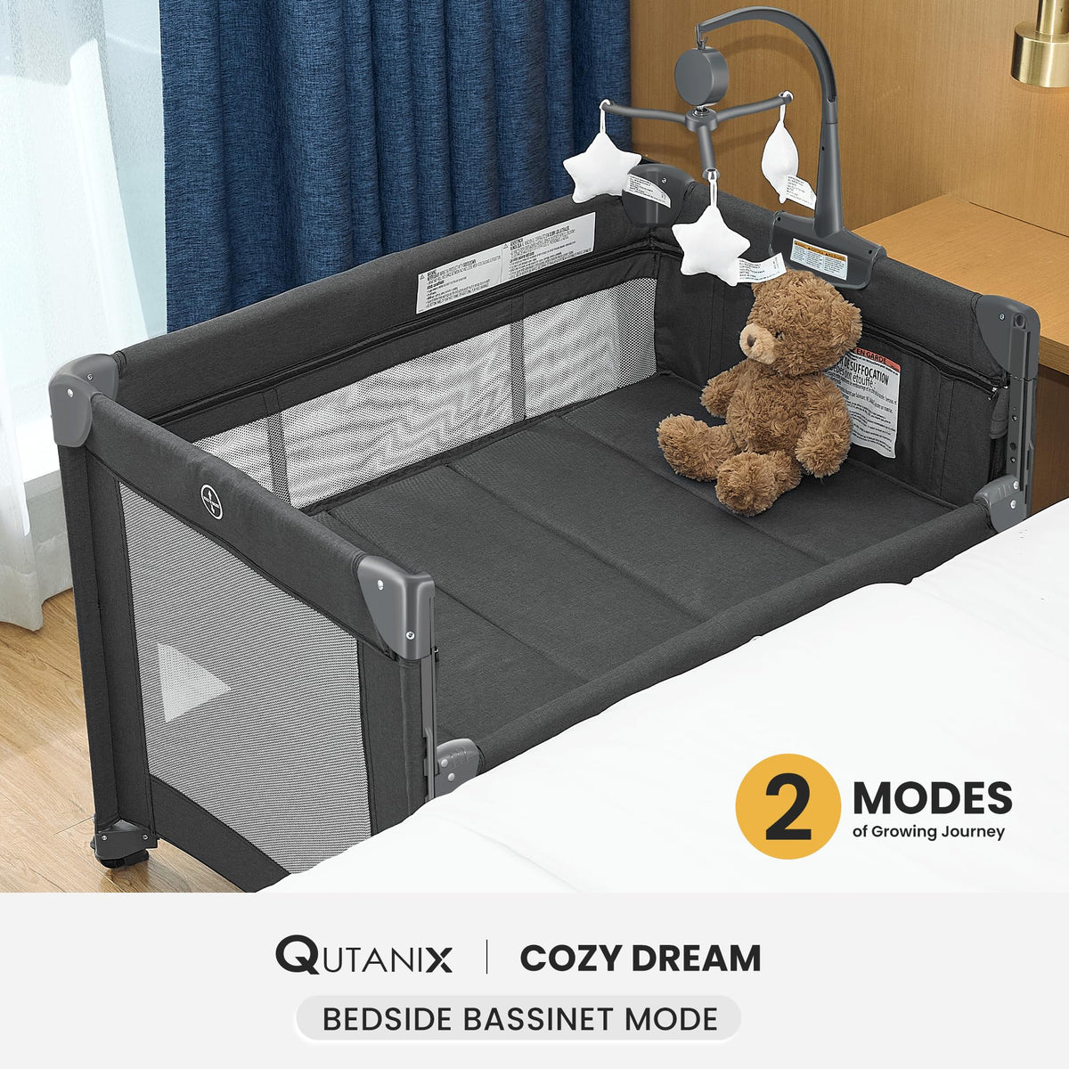 2-in-1 Pack and Play with Mattress, Bassinet and Playpen R41179