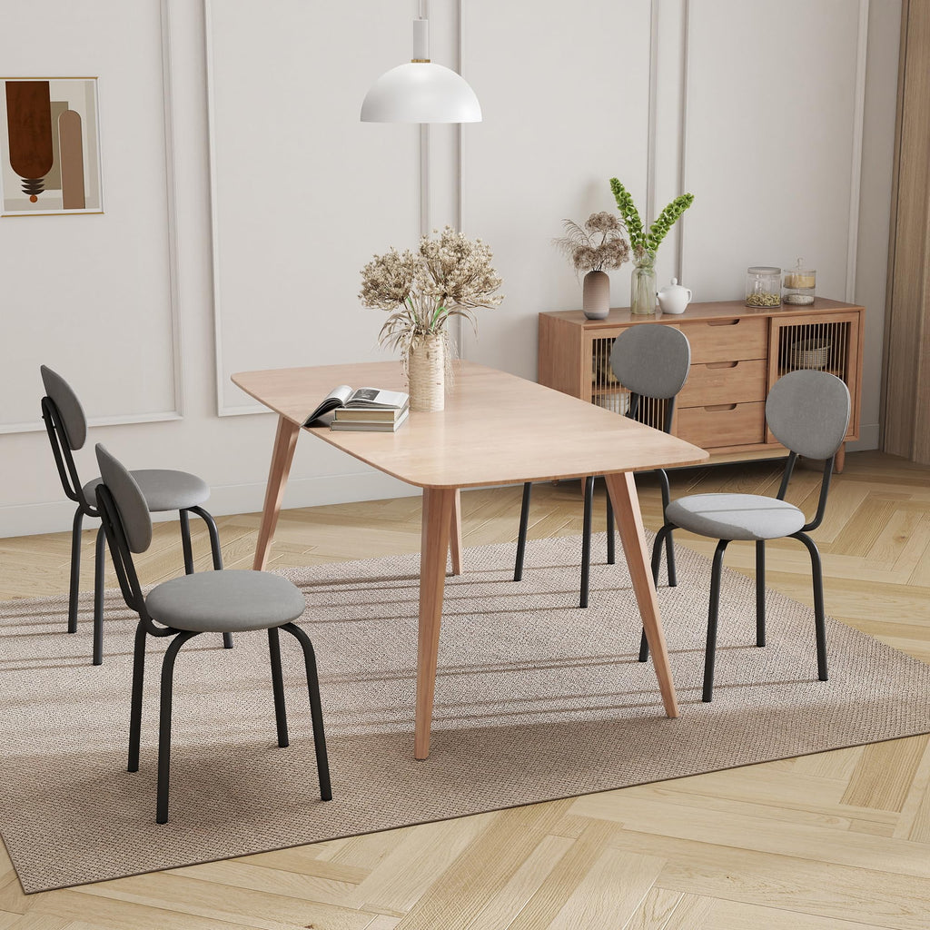 Stackable Dining Chairs Set of 4 Grey F877