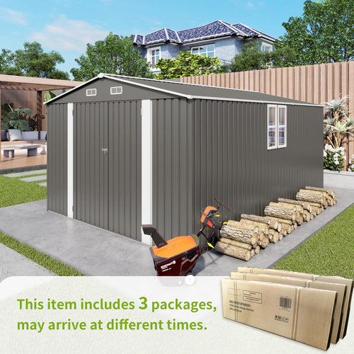 10x14 FT Outdoor Metal Storage Shed K9564