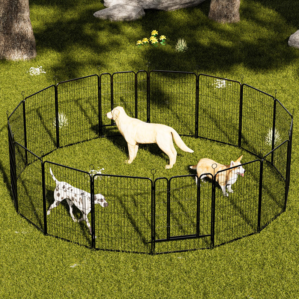 Heavy-Duty Iron Exercise-Pen System Portable Yard Camping Kennel Alternative J78590