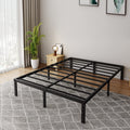 18 Inch Queen Metal Platform Bed Frame Heavy Duty Black C695